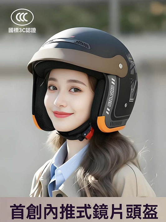 內推式機車頭盔